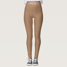 Dunkle Kamelfarben-Einfarbig-Schlicht Leggings