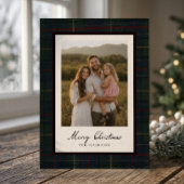 Dunkle Karo-Foto-Weihnachtskarte Einladung