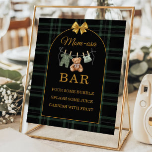 Dunkle Karo Mama-osa-Bar-Babyparty-Schild Poster