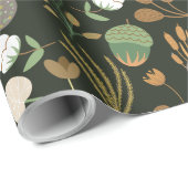 Dunkle Karotten und Nüsse Muster Geschenkpapier (Rolleneckpunkt)