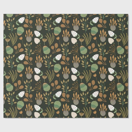 Dunkle Karotten und Nüsse Muster Geschenkpapier (Flach)