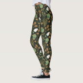 Dunkle Karotten und Nüsse Muster Leggings (Links)