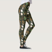 Dunkle Karotten und Nüsse Muster Leggings (Rechts)