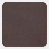 Dunkle Kastanienbraun Imitate Leder Quadratischer Aufkleber (Vorderseite)