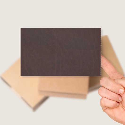 Dunkle Kastanienbraun Imitate Leder Rechteckiger Aufkleber