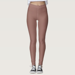 Dunkle Kastanienfarbe Einfarbig Schlicht Leggings