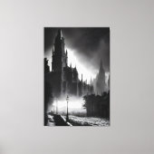 Dunkle Kathedrale: Geheimnisse im Nebel Leinwanddruck (Vorderseite)