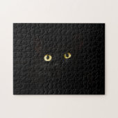 Dunkle Katze mit schwarzem Puzzle schwer zu lösen (Horizontal)