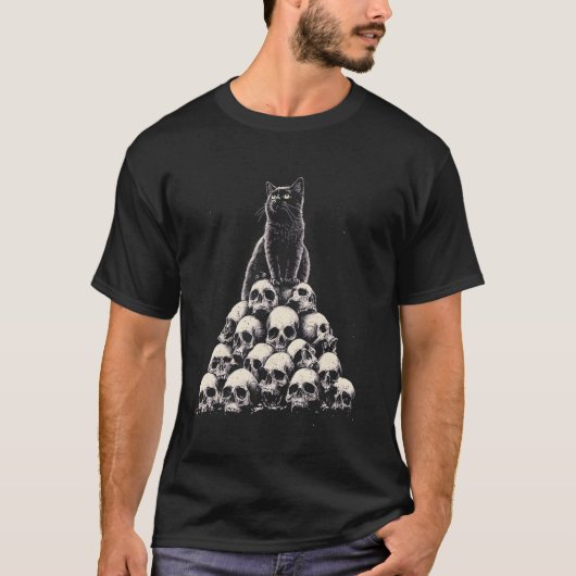 Dunkle Katze Schwarze Gotik T-Shirt (Vorderseite)