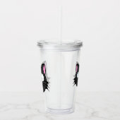 Dunkle Katze Schwarze Katze Gray Cat Tragen Brille Acryltrinkbecher (Rechts)