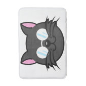 Dunkle Katze Schwarze Katze Gray Cat Tragen Brille Badematte (Vorderseite Vertikal)