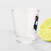 Dunkle Katze Schwarze Katze Gray Cat Tragen Brille Schnapsglas (Links)