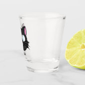 Dunkle Katze Schwarze Katze Gray Cat Tragen Brille Schnapsglas (Rechts)