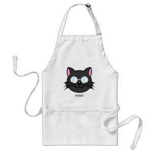 Dunkle Katze Schwarze Katze Gray Cat Tragen Brille Schürze