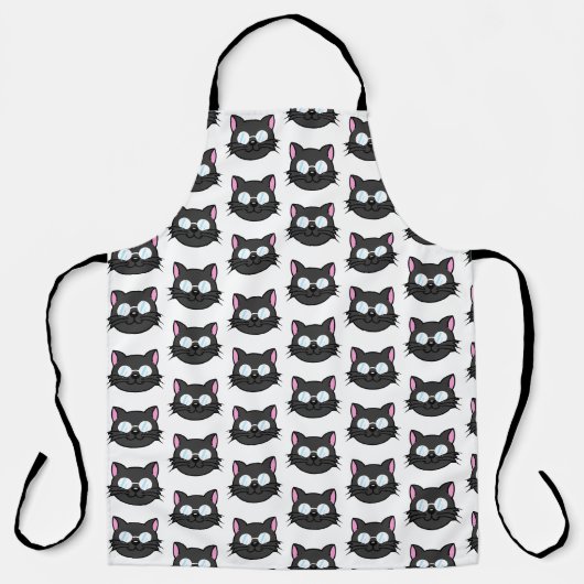 Dunkle Katze Schwarze Katze Gray Cat Tragen Brille Schürze (Vorderseite)