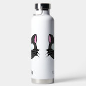 Dunkle Katze Schwarze Katze Gray Cat Tragen Brille Trinkflasche (Rechts)
