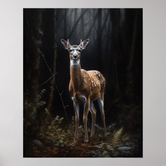 Dunkle Kernausgabe Whitetail Dealer Art Print Post Poster (Vorne)