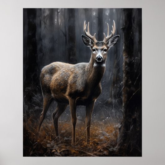 Dunkle Kernausgabe Whitetail Dealer Art Print Post Poster (Vorne)