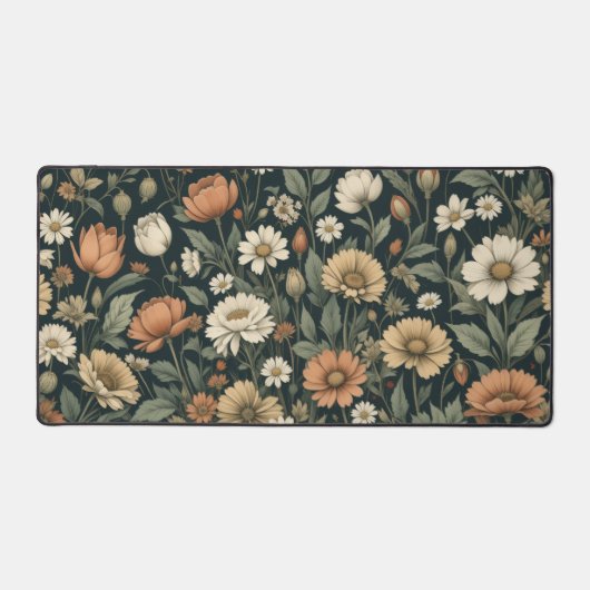 Dunkle Kernmatte, Blumenmatte, botanische Struktur Schreibtischunterlage (Vorderseite)