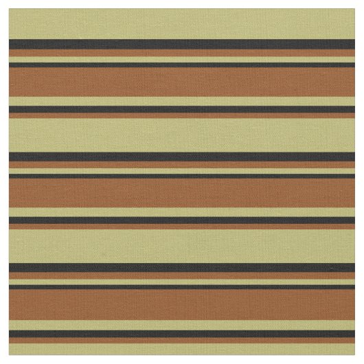 Dunkle Khaki, braune und schwarze Streifen Stoff (Nahaufnahme)