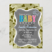 Dunkle Khaki-Camouflage; Camouflage Einladung (Vorne/Hinten)