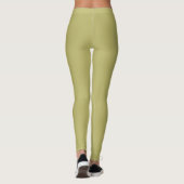 Dunkle Khaki-Farbe einfarbig schlicht Leggings (Rückseite)