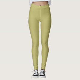 Dunkle Khaki-Farbe einfarbig schlicht Leggings