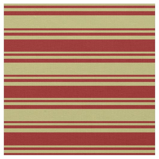 Dunkle Khaki und dunkle rote Linien Stoff (Nahaufnahme)