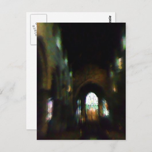 Dunkle Kirche Postkarte (Vorne/Hinten)
