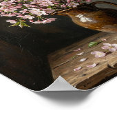 Dunkle Kirschblüten-Blumen I Poster (Ecke)