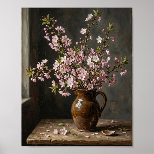 Dunkle Kirschblüten-Blumen I Poster (Vorne)