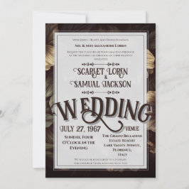 Dunkle klassische Retro-Eleganz Luxus-Hochzeit Einladung