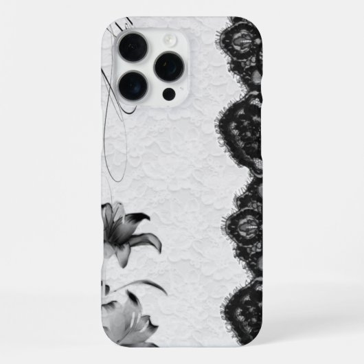 Dunkle Kokette Blumen-Spitze iPhone Hülle (Rückseite)