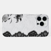 Dunkle Kokette Blumen-Spitze iPhone Hülle (Rückseite (Horizontal))