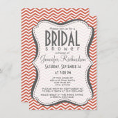 Dunkle Koralle Zickzack Einladung (Vorne/Hinten)