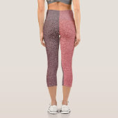 Dunkle Korallen Gradient Glitzer Capri Leggings (Rückseite)