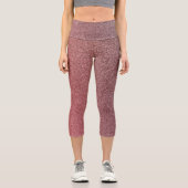 Dunkle Korallen Gradient Glitzer Capri Leggings (Vorderseite)