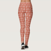 Dunkle Korallen Viktorianisch Keys Leggings (Rückseite)