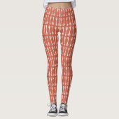 Dunkle Korallen Viktorianisch Keys Leggings (Vorderseite)