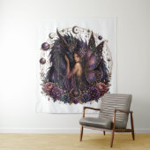 Dunkle Kosmische Drachen-Fee-Kunst Wandteppich (Beispiel)