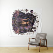 Dunkle Kosmische Drachen-Fee-Kunst Wandteppich (Beispiel (Horizontal))