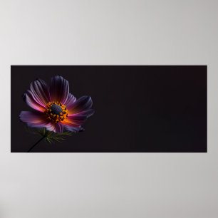 Dunkle Kosmos-Blume Poster