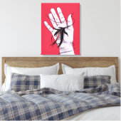 Dunkle Kunst - Hand mit Monster - Rotes Schwarzes Leinwanddruck (Insitu (Schlafzimmer))