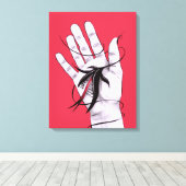 Dunkle Kunst - Hand mit Monster - Rotes Schwarzes Leinwanddruck (Insitu (Holzboden))