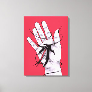 Dunkle Kunst - Hand mit Monster - Rotes Schwarzes  Leinwanddruck