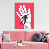 Dunkle Kunst - Hand mit Monster - Rotes Schwarzes Leinwanddruck (Insitu (Wohnzimmer))