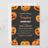 Dunkle Kürbisschnitzparty Halloween Jack OLantern Einladung (Vorderseite)