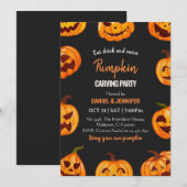 Dunkle Kürbisschnitzparty Halloween Jack OLantern Einladung (Vorne/Hinten)