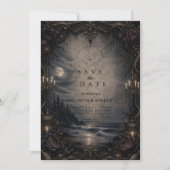 Dunkle Küstenromanze-Hochzeit Save The Date (Vorderseite)