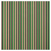Dunkle Lachse, schwarze und waldgrüne Linien Stoff (Muster)